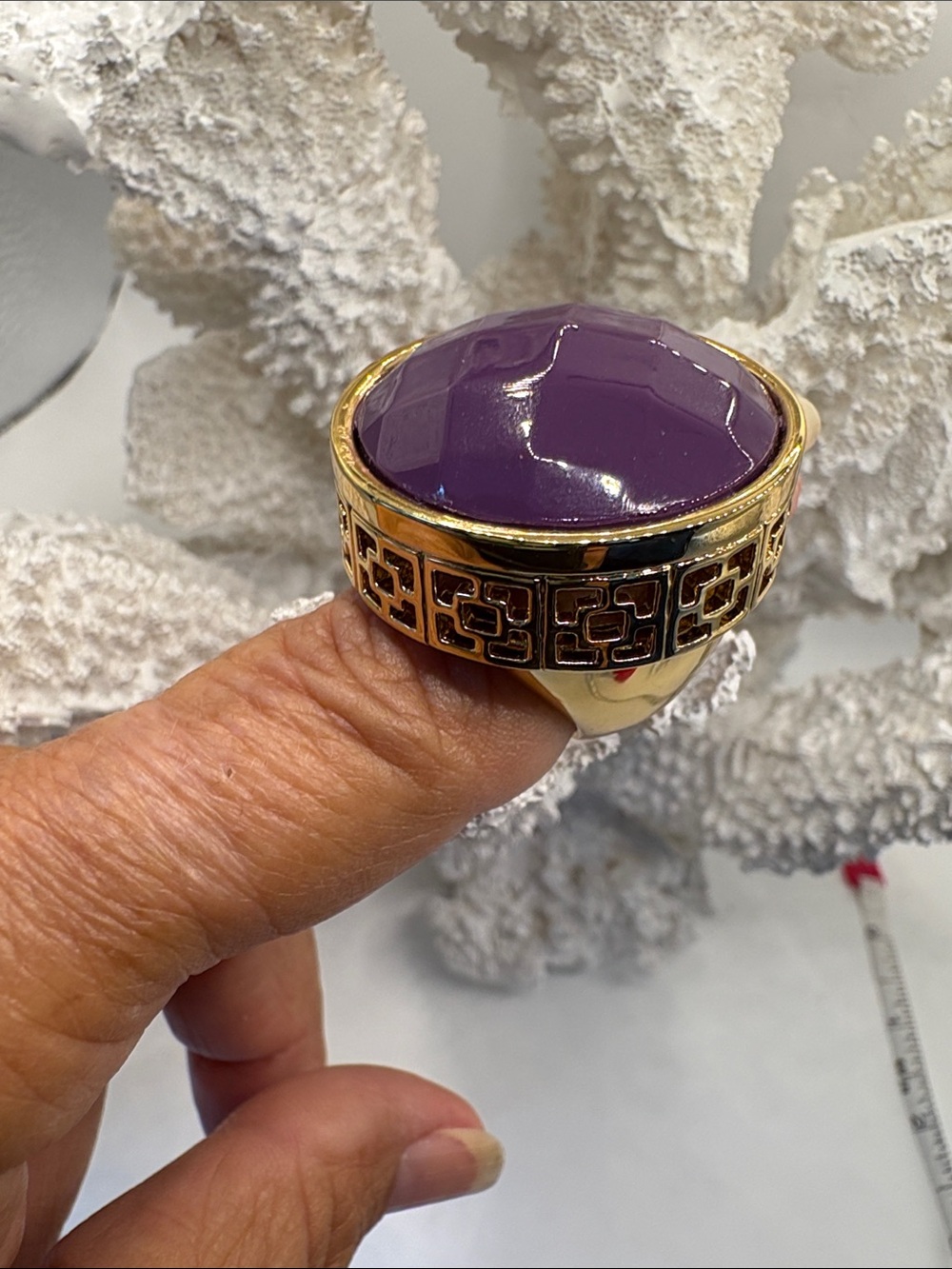 Trina Turk Gold-Tone Purple Statement Cocktail Ring - Fashion Brand